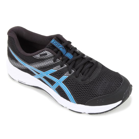Tênis Asics Gel-Contend 6 Masculino - Preto e Azul Menor preço em Tênis Asics Gel-Contend 6 Masculino - Preto e Azul