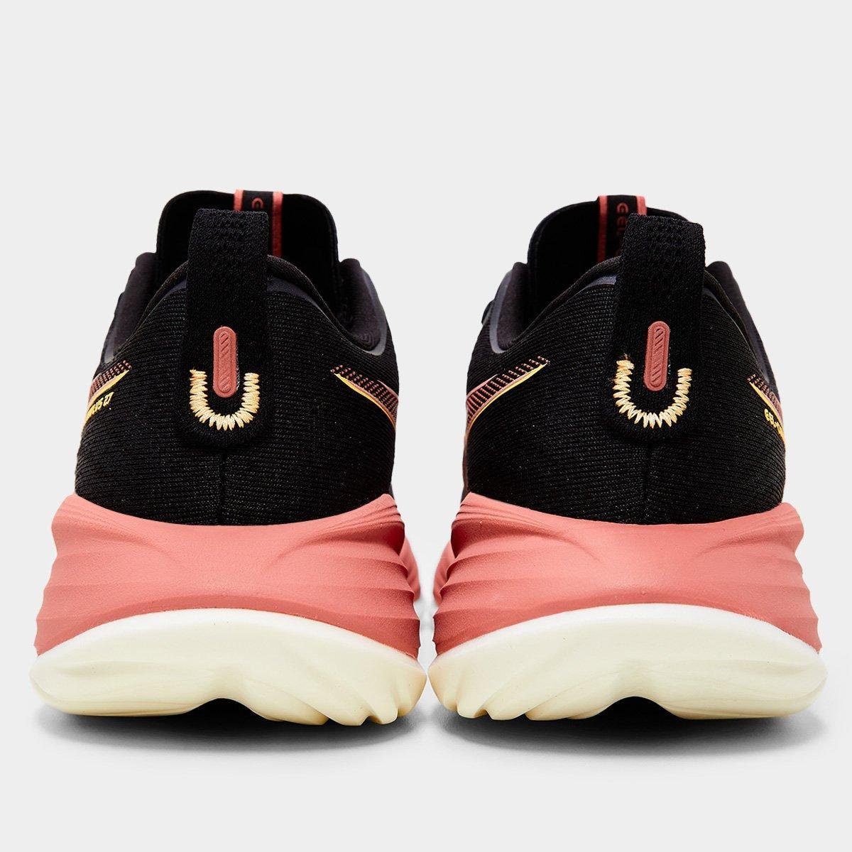 Tênis Asics Gel Cumulus 27 Feminino Preto+Laranja Netshoes