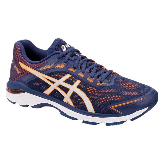 Tênis Asics Gel GT 2000 V 7 Masculino - Marinho+Laranja Menor preço em Tênis Asics Gel GT 2000 V 7 Masculino - Marinho+Laranja