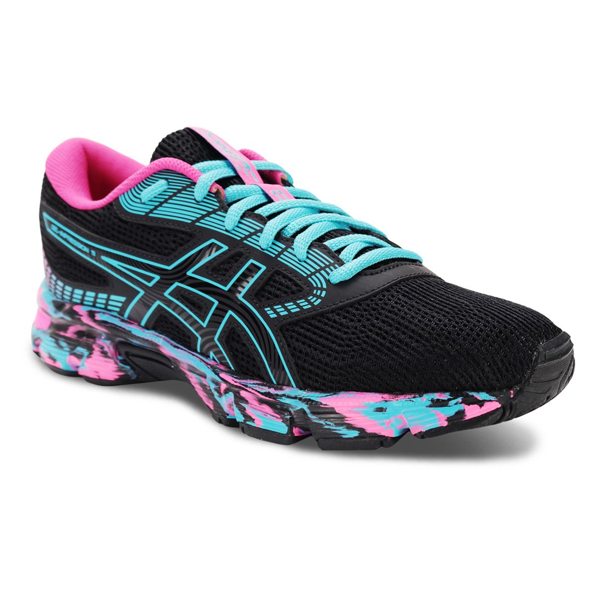Tênis Asics Gel-Impression 11 Feminino Preto+Azul Netshoes