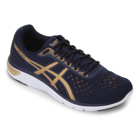 Tênis Asics Gel Kamo Masculino - Marinho+Dourado Menor preço em Tênis Asics Gel Kamo Masculino - Marinho+Dourado