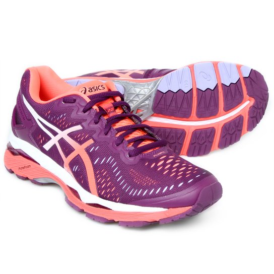 Tenis Asics Gel Kayano 23 Feminino Roxo Laranja Netshoes Tenis Asics Gel Kayano 23 Feminino Roxo Laranja Netshoes