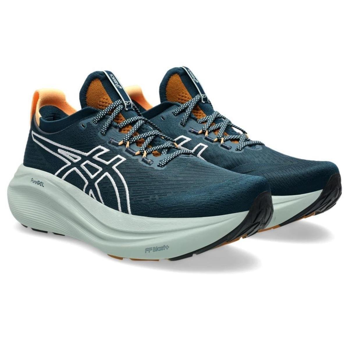 Tênis ASICS GEL-Nimbus 27 Masculino - Verde+laranja | Netshoes