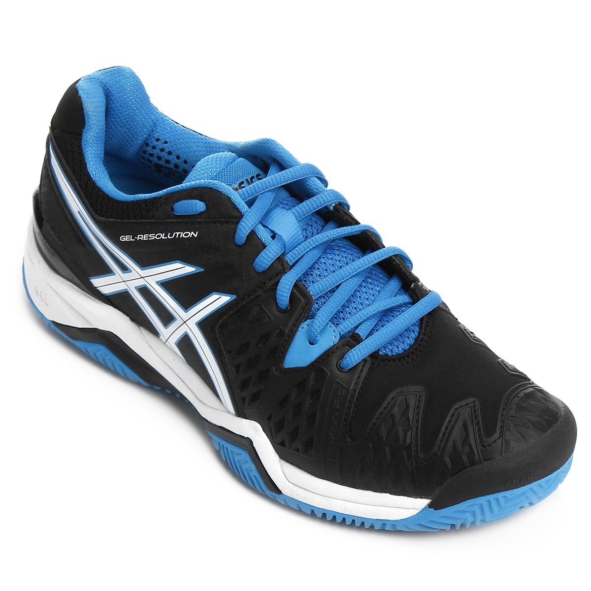 Gel Resolution Tenis Asics Preto E Azul Tênis Asics Gel Resolution