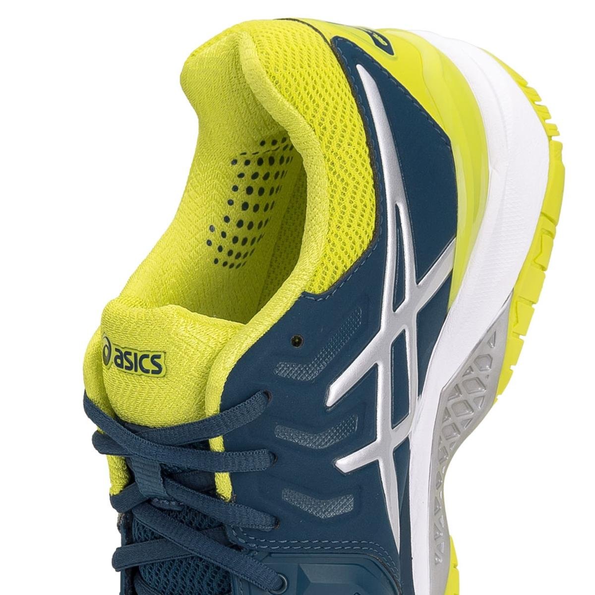 tênis asics gel resolution 7 azul petróleo e verde limão tênis asics gel resolution 7 azul petróleo e verde limão