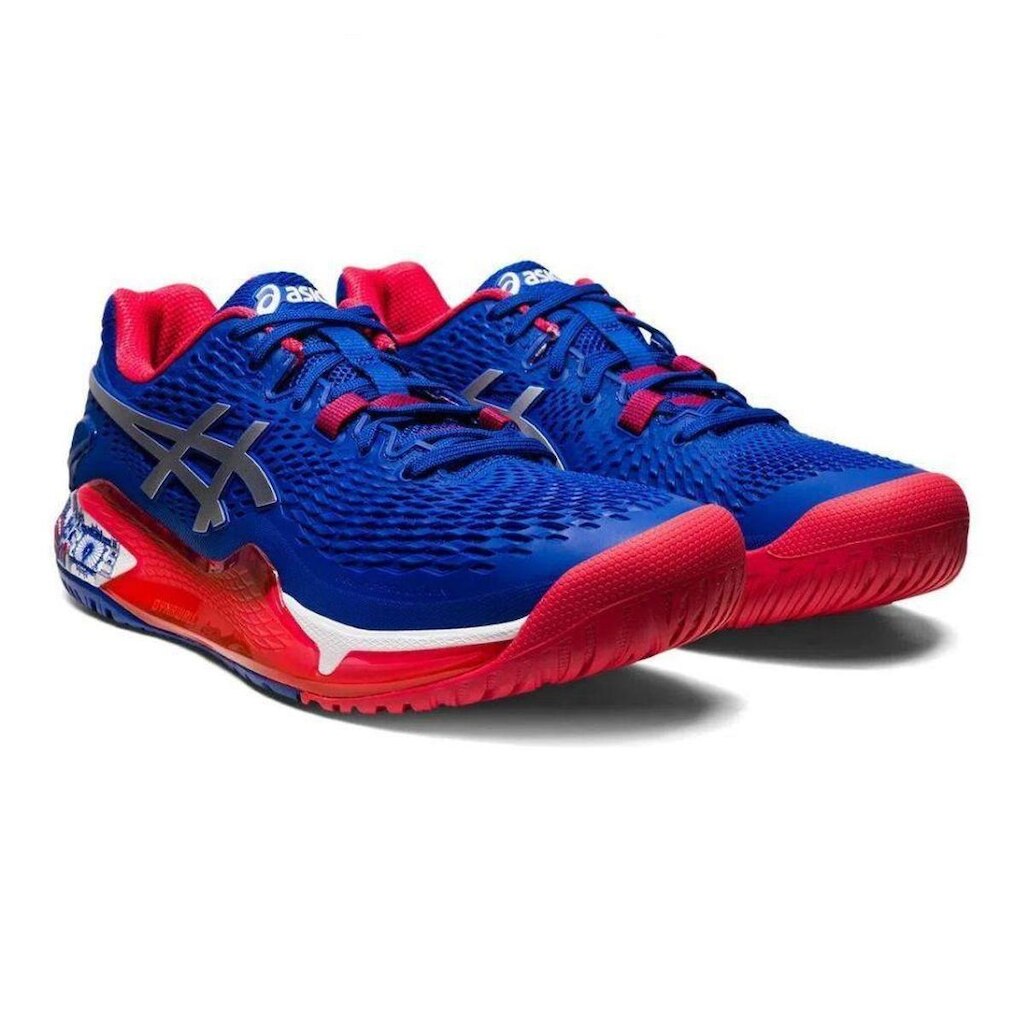 Tênis Asics Gel Resolution 9 Limited Edition - Azul com Vermelho