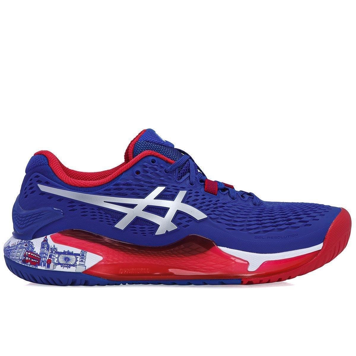 Tênis Asics Gel Resolution 9 Limited Edition Azul Vermelho e Prata Menor preço em Tênis Asics Gel Resolution 9 Limited Edition Azul Vermelho e Prata
