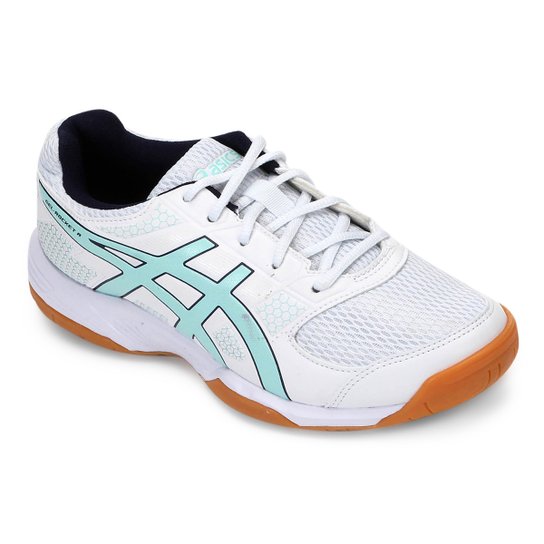 Tênis Asics Gel-Rocket 8 Feminino - Branco e Azul Claro Menor preço em Tênis Asics Gel-Rocket 8 Feminino - Branco e Azul Claro