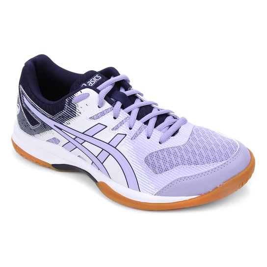 Tênis Asics Gel-Rocket 9 Feminino - Branco+Roxo Menor preço em Tênis Asics Gel-Rocket 9 Feminino - Branco+Roxo