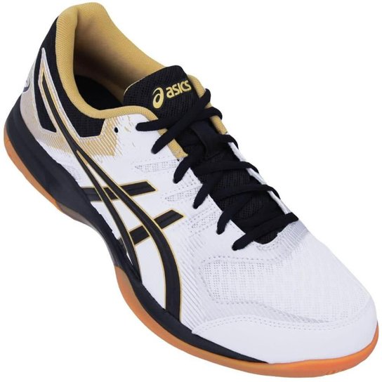 Tênis Asics Gel Rocket 9 Masculino - Branco+dourado Menor preço em Tênis Asics Gel Rocket 9 Masculino - Branco+dourado
