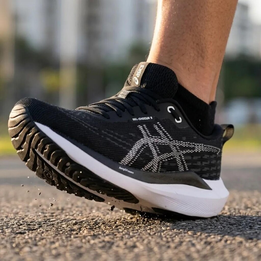 TENIS ASICS GEL SHOGUN 9 MASCULINO PRETO E BRANCO 38