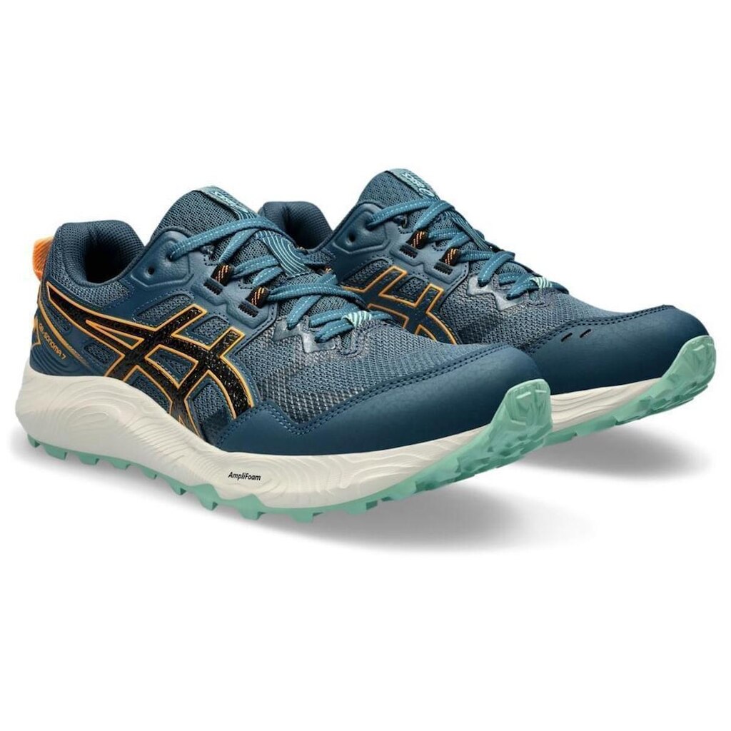 Tênis ASICS GEL-Sonoma 7 - Masculino - Azul e Laranja com Creme e Verde