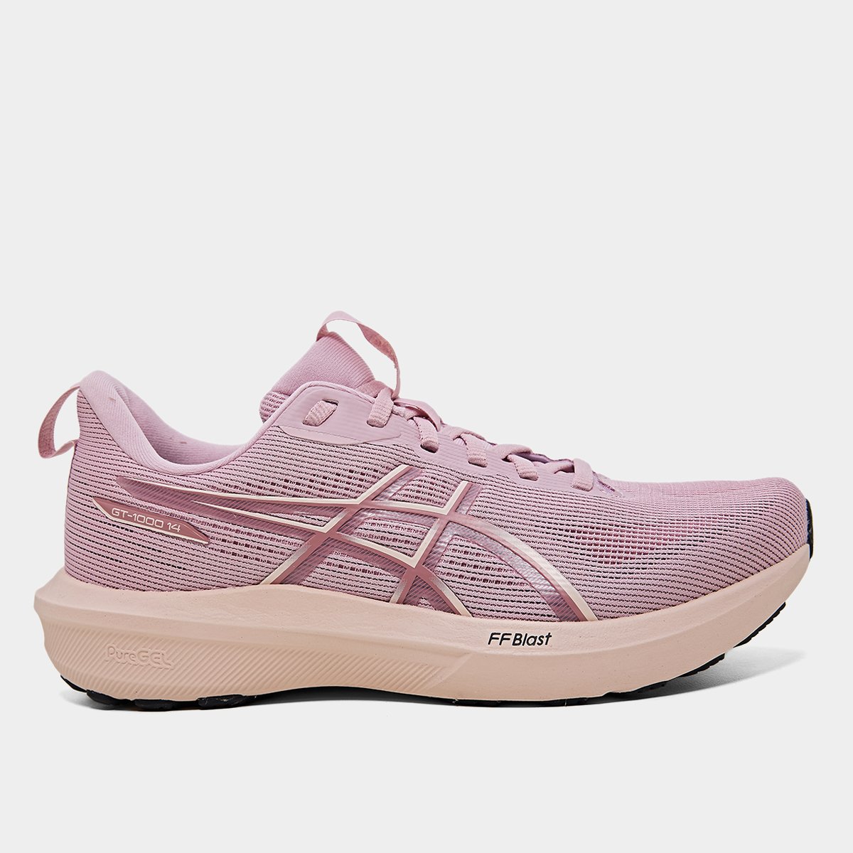 Tenis Asics Gt1000 14 Feminino Bege Rosa