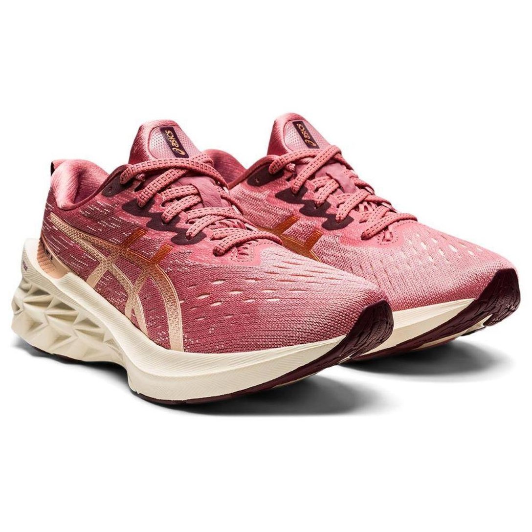 Tênis ASICS Novablast 2 Feminino Azul Rosa Netshoes