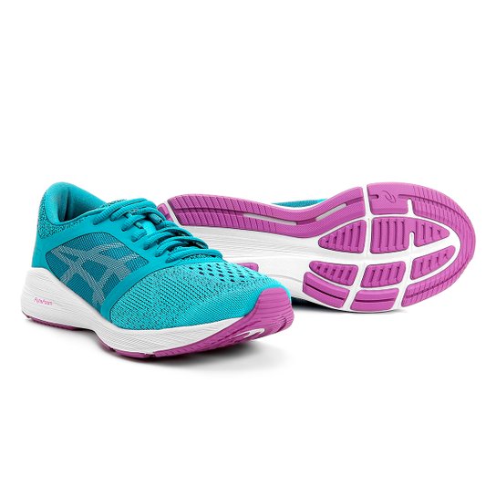 Tênis Asics Roadhawk FF Feminino - Azul Piscina e Branco Menor preço em Tênis Asics Roadhawk FF Feminino - Azul Piscina e Branco