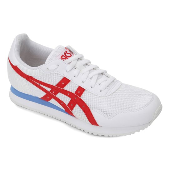 Tênis Asics Tiger Runner Masculino - Branco e Vermelho Menor preço em Tênis Asics Tiger Runner Masculino - Branco e Vermelho