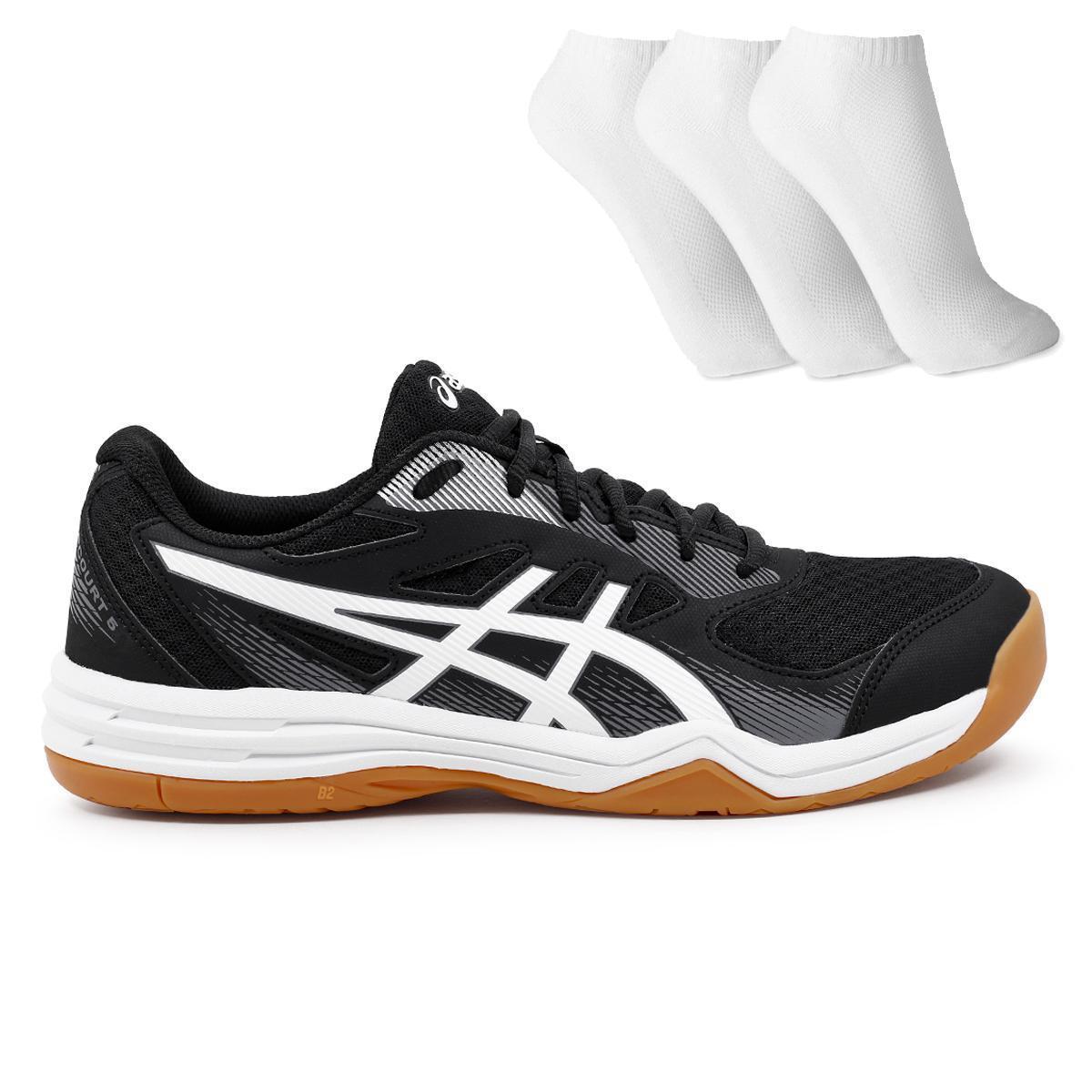 Tênis Asics Upcourt 5 + 3 pares de meia Preto Netshoes