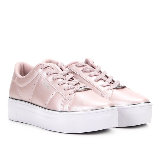 Tênis Azaleia Flatform Friso Metalizado Feminino - Rosa Menor preço em Tênis Azaleia Flatform Friso Metalizado Feminino - Rosa
