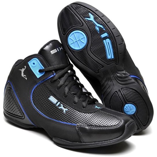 Tênis Basquete Masculino Six Street Esportivo Charge Preto Azul - Preto+Azul Menor preço em Tênis Basquete Masculino Six Street Esportivo Charge Preto Azul - Preto+Azul