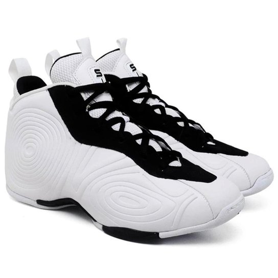 Tênis Basquete Masculino Six Street Vision Lançamento - Branco+Preto Menor preço em Tênis Basquete Masculino Six Street Vision Lançamento - Branco+Preto