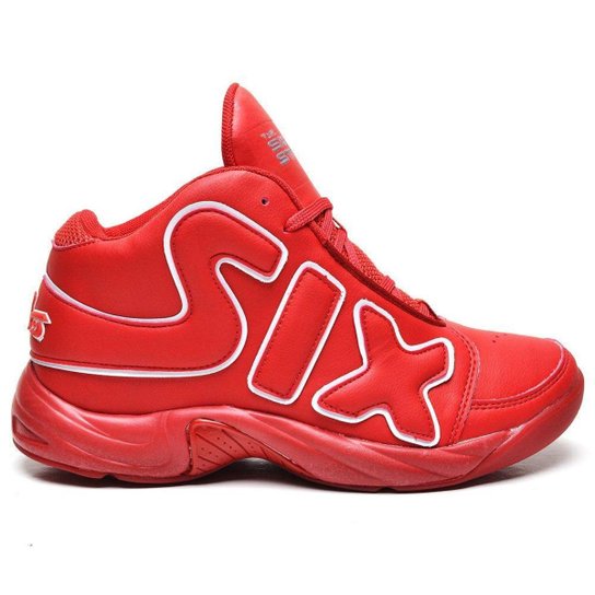 Tenis Basquete Six Street Impact Lancamento Envio Rapido - Vermelho+Branco Menor preço em Tenis Basquete Six Street Impact Lancamento Envio Rapido - Vermelho+Branco