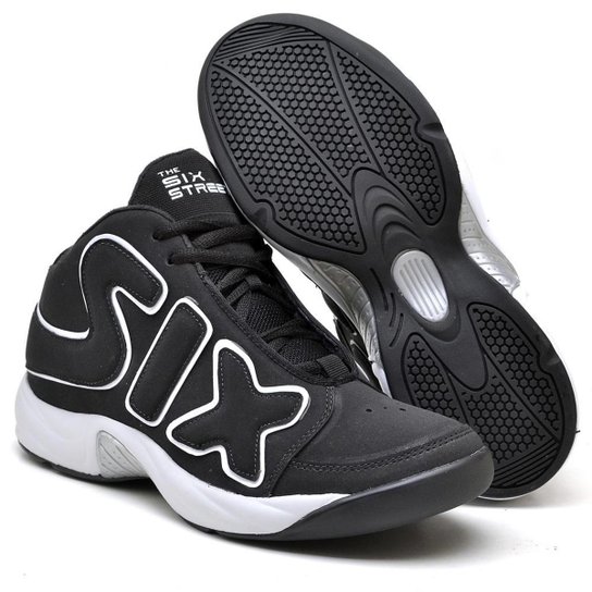 Tênis Basquete Six Street Masculino Zoom Freak Preto Branco - Preto é ruim? Tênis Basquete Six Street Masculino Zoom Freak Preto Branco - Preto é boa?