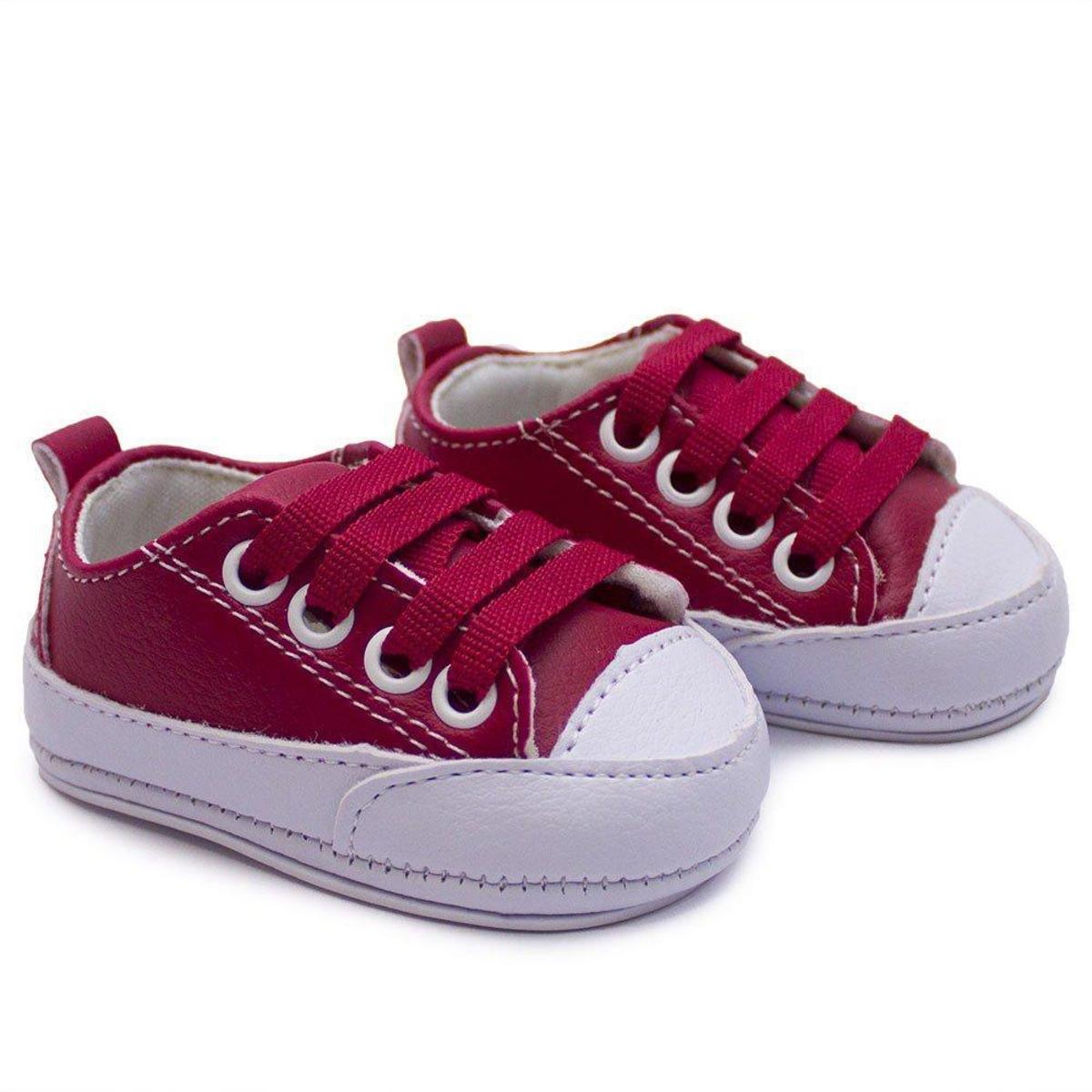 Tênis Infantil com Velcro Vermelho Estrela - Ropek Moda Bebê