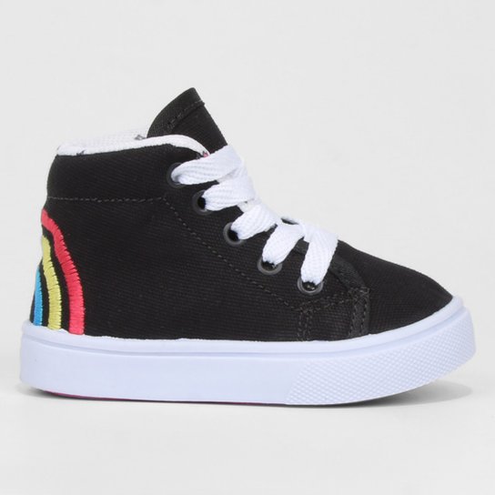 Tênis Bebê Cano Médio Fatal Arco Íris - Preto Menor preço em Tênis Bebê Cano Médio Fatal Arco Íris - Preto