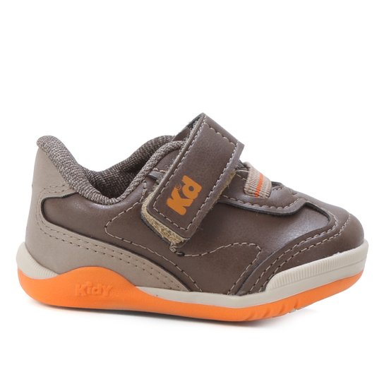 Tênis Bebê Kidy Collors Masculino - Marrom Menor preço em Tênis Bebê Kidy Collors Masculino - Marrom
