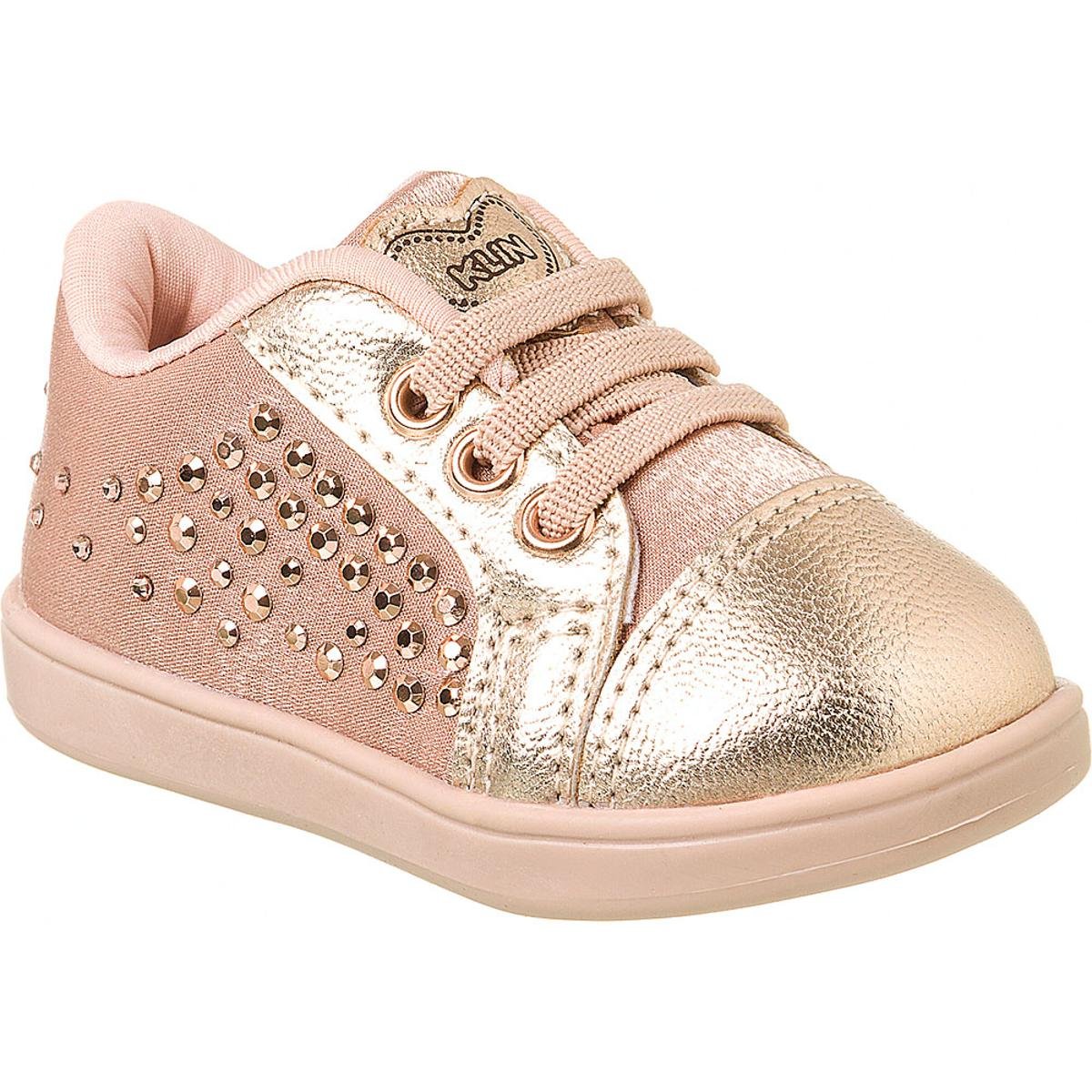 tenis klin bebe dourado