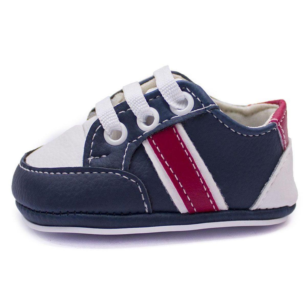 Tenis Bebe Menino Infantil Com Cadarço Solinha Listras Laterais - Azul |  Netshoes