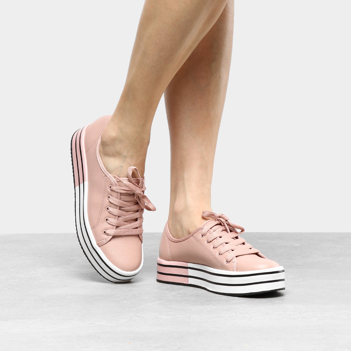 Tenis Meia Tenis Beira Rio Flatform Rosa Tênis Feminino Casual