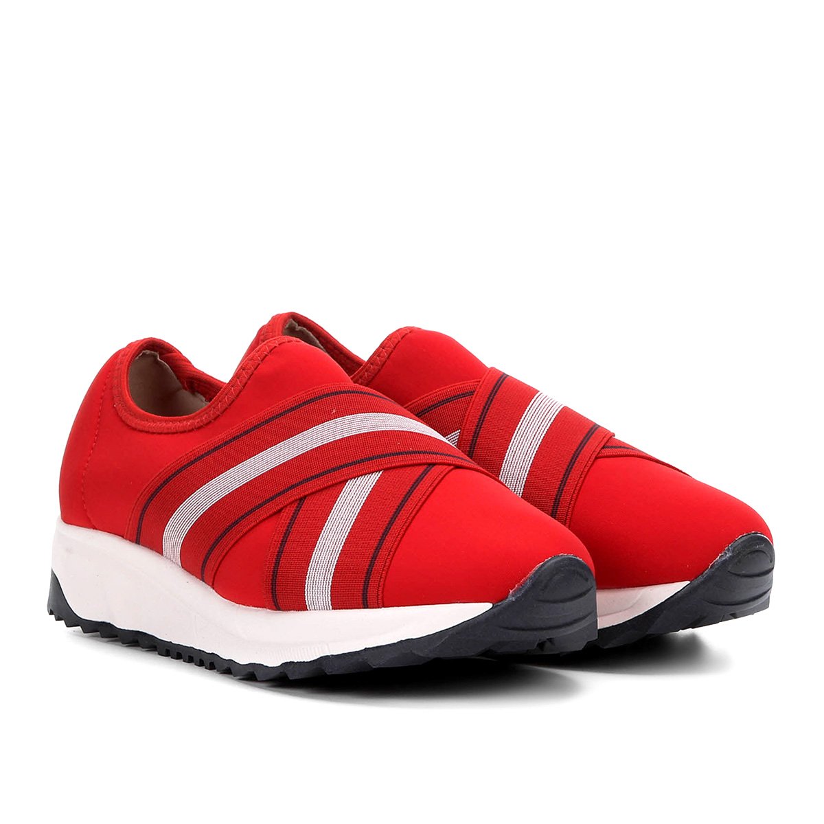 tenis sem cadarço vermelho