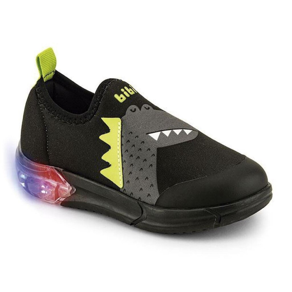 Tênis Bibi Space Led Dinossauro 1228070 Preto Citrus