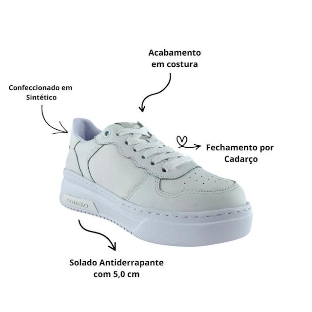 Tênis Bottero Couro Napa Casual Branco 365101