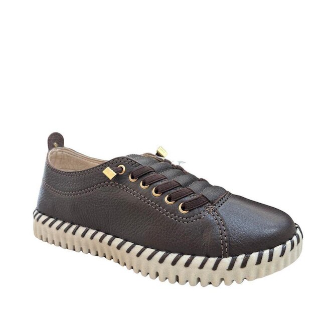 Tênis Bottero Feminino Casual Em Couro Marrom