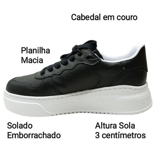Tênis Bottero Sneakers em Couro preto
