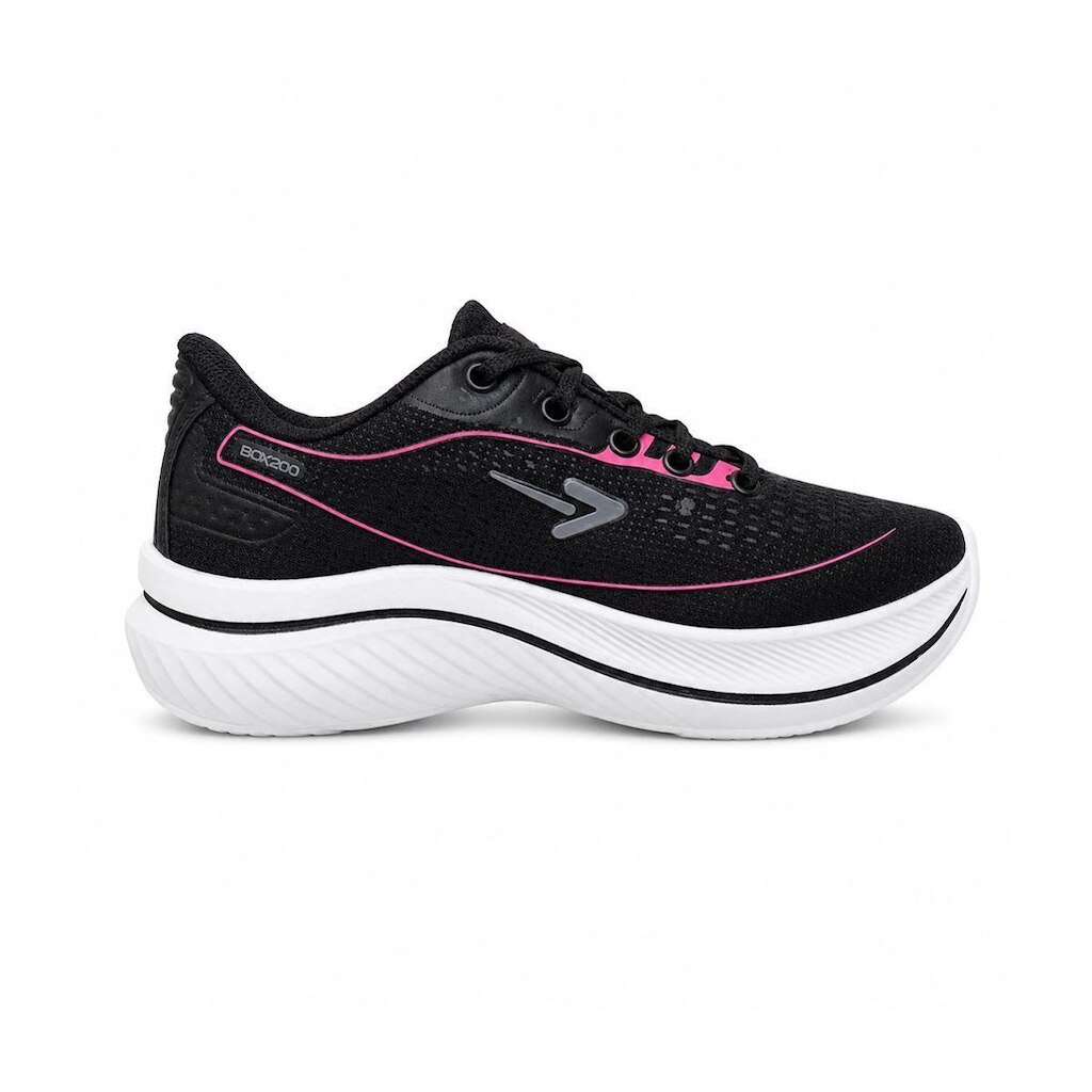 Tênis Box 200 Jogger BX2604 - Off Preto/Pink