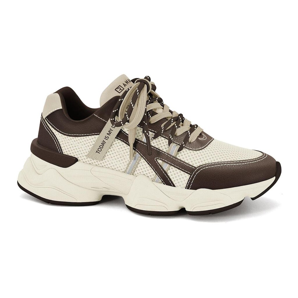 Tênis Branco Marrom Feminino Ramarim Sola Off White