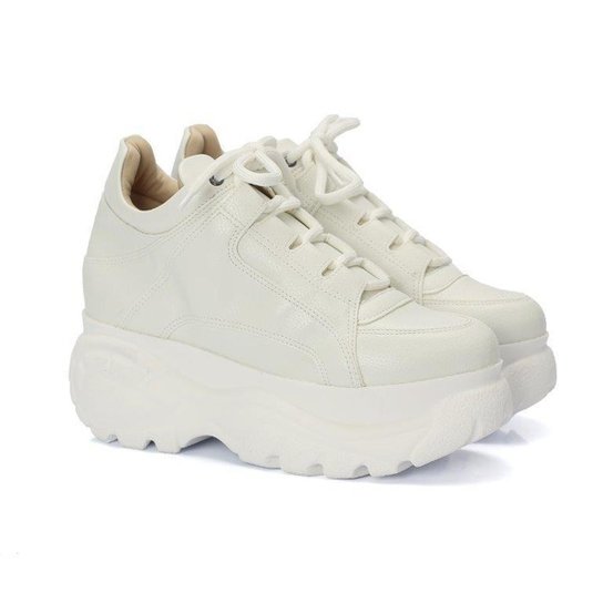 Tênis Buffalo Not Me Casual Cano Médio Conforto Feminino - Branco Menor preço em Tênis Buffalo Not Me Casual Cano Médio Conforto Feminino - Branco