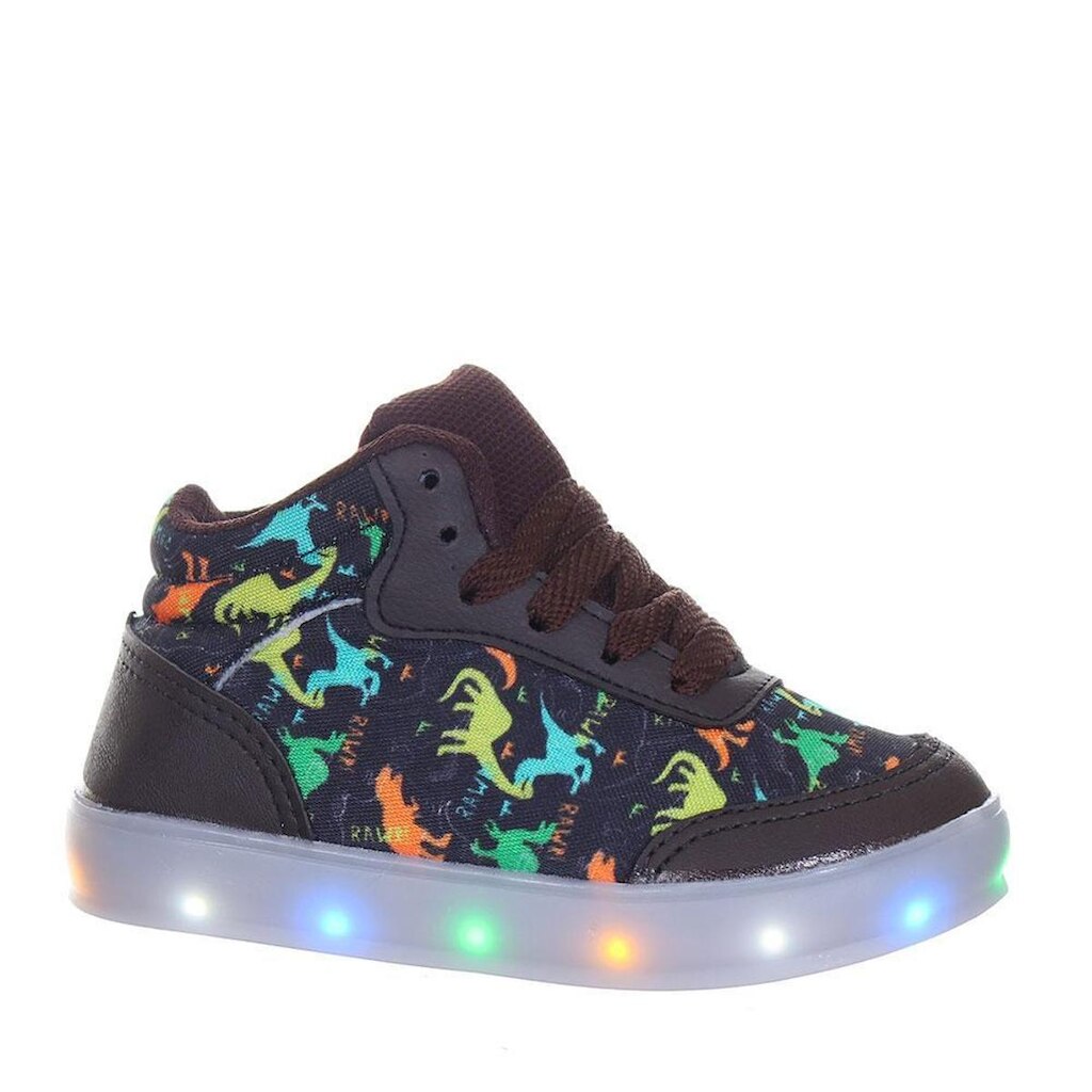 Tênis calçado de led luz automatica dinossauro trix infantil masculino