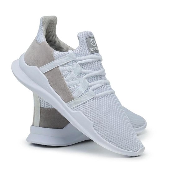 Tênis Caminhada Conforto Masculino Leve Confortável Com detalhes em Couro Legítimo - Branco Menor preço em Tênis Caminhada Conforto Masculino Leve Confortável Com detalhes em Couro Legítimo - Branco