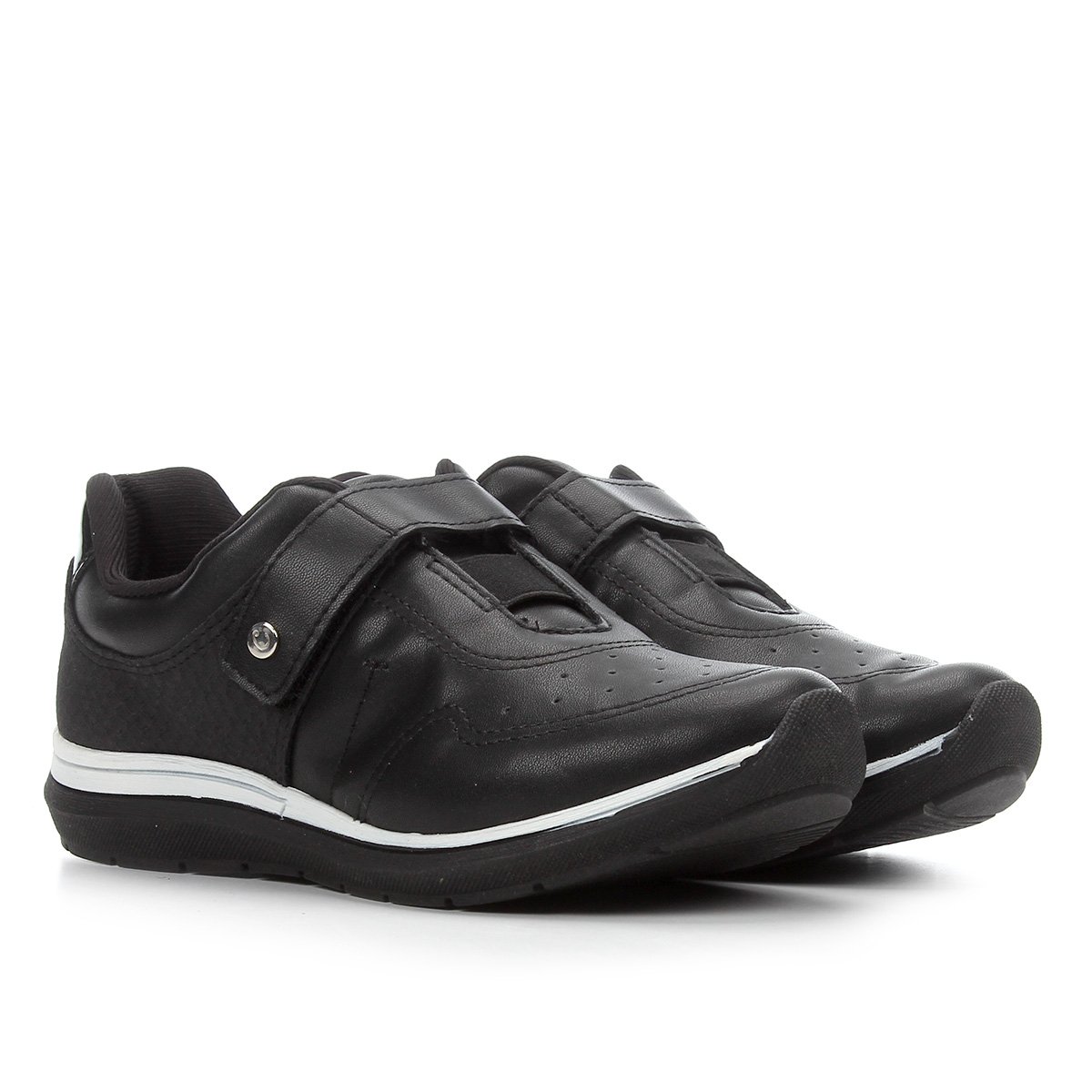 tenis com velcro feminino preto