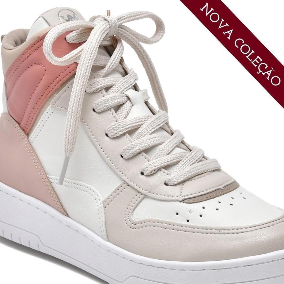 Tênis Cano Alto Botinha Feminino Via Marte 22-2006 - Bege | Netshoes