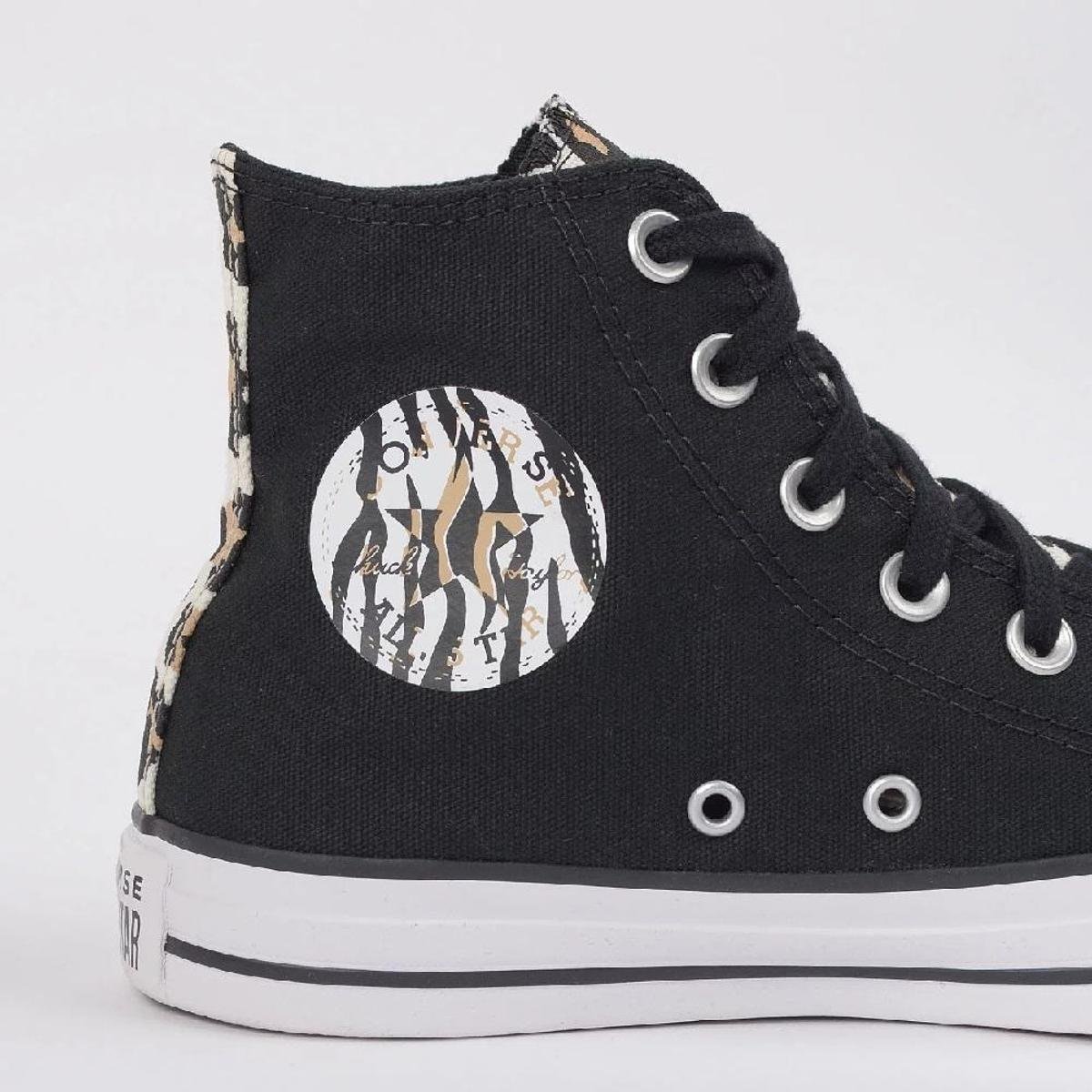 all star preto oncinha