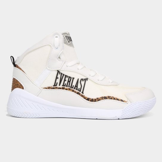 Tênis Cano Alto Everlast Strike 3 Feminino - Branco+Preto Menor preço em Tênis Cano Alto Everlast Strike 3 Feminino - Branco+Preto