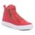 Tenis Cano Alto Feminino Botinha Sneaker Com Cadarço E Zíper Lateral - Vermelho