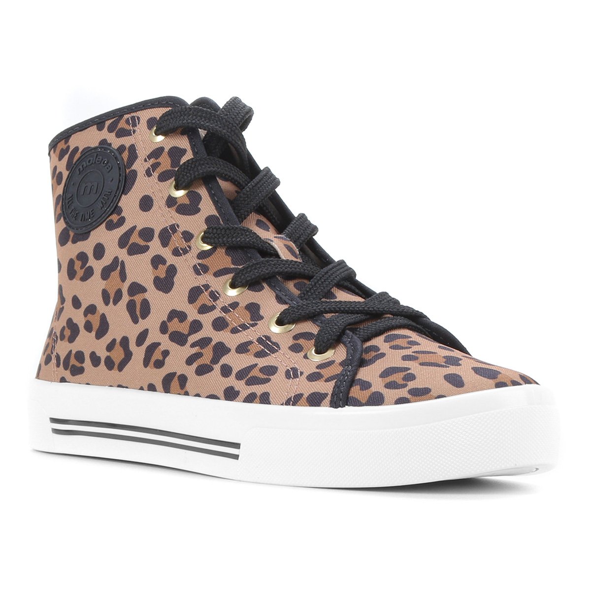 Tênis Sneaker Feminino Cano Alto Animal Print Onça \