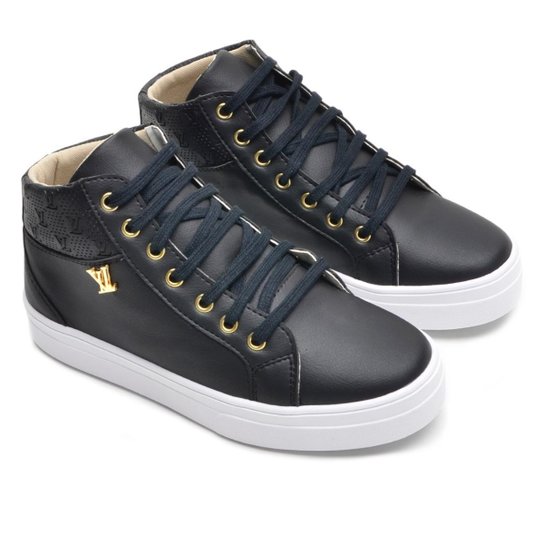 Tenis Cano Alto Sapatenis Feminino Botinha Casual Confortavel Macia Moderno Moda para Blogueira - Preto Menor preço em Tenis Cano Alto Sapatenis Feminino Botinha Casual Confortavel Macia Moderno Moda para Blogueira - Preto