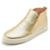 Tênis Cano Alto Slip On em Couro Legítimo Q&A Feminino - Ouro